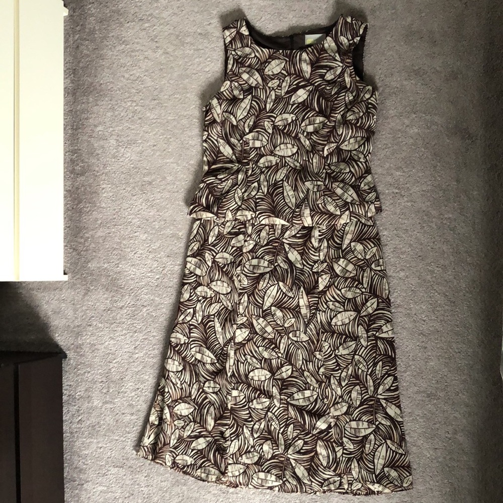 Linea Domani Two-Piece Brown and White Top and Skirt